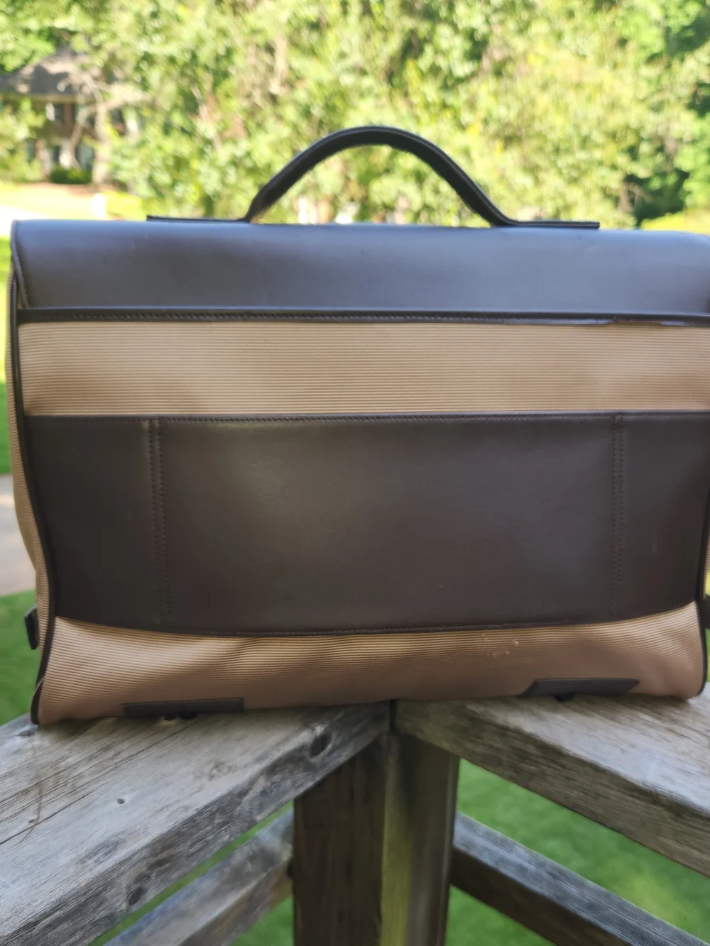 Montblanc Two-Tone Brown Leather-Top Briefcase Night Flight